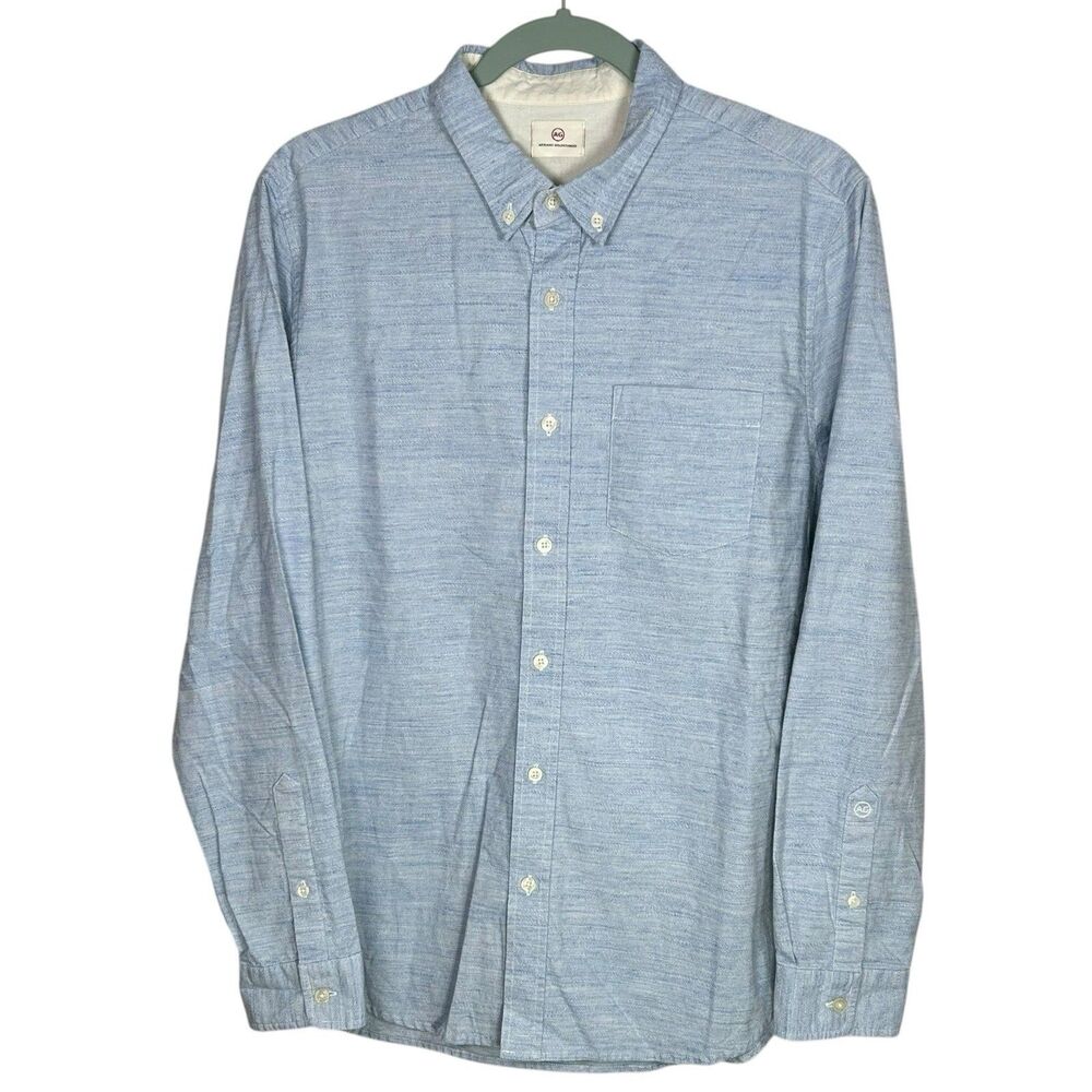 AG Adriano Goldschmied Button Down Shirt Mens M Light Blue Aiden L/S Sample NEW